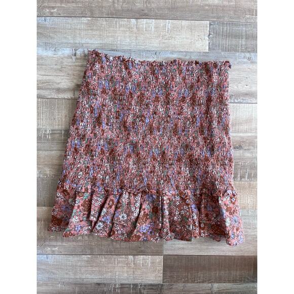 Veronica Beard Melodie Floral-Print Smocked Skirt Size 2 - Picture 4 of 6